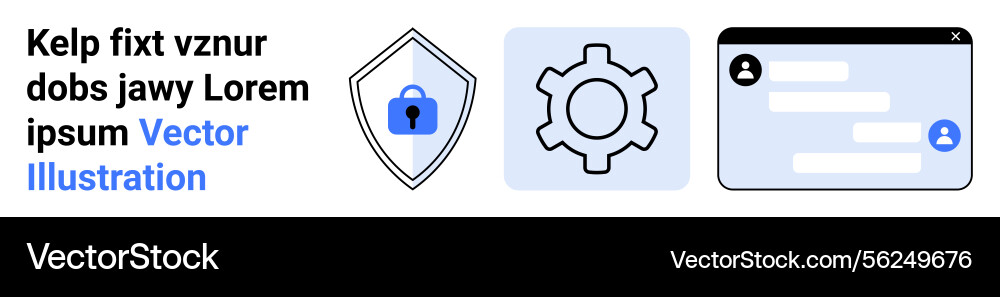 Security shield settings gear and user interface Security shield settings gear and user interface vector image