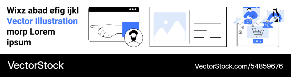 Web design concept with user interface elements Web design concept with user interface elements Vector Image