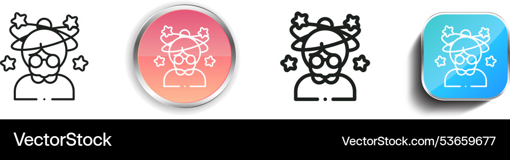 Dizziness icon thin linear regular and button Dizziness icon thin linear regular and button vector image