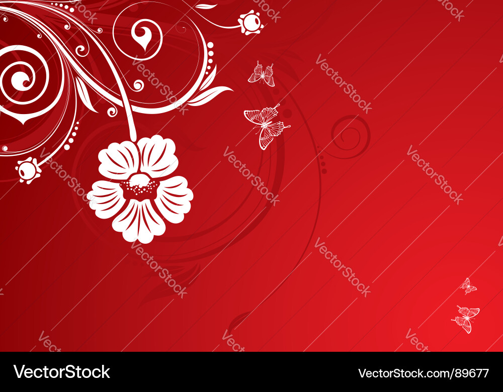 Floral Butterfly Background Vector Image