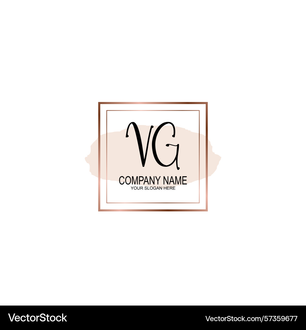 Minimalist handwritten vg initial logos with soft Vector Image