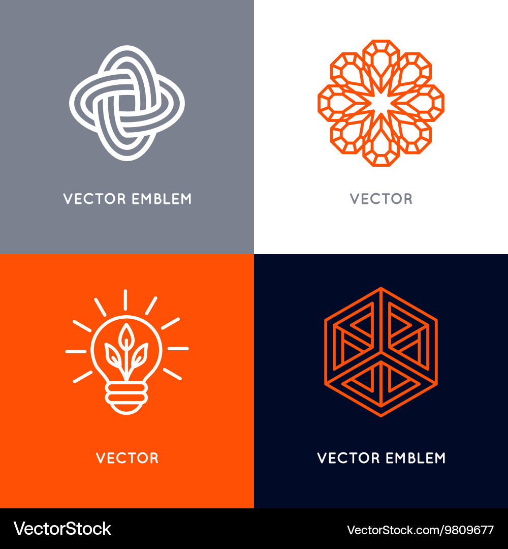 Modern Geometric Logo Templates vector image