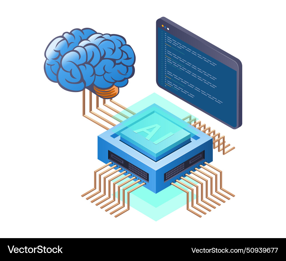 Programmer system analyst artificial intelligence Programmer system analyst artificial intelligence vector image