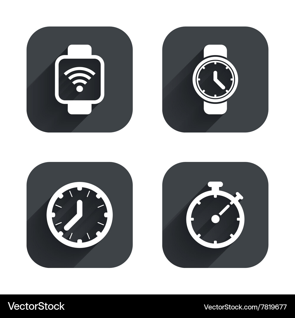 Smart watch mechanical clock time and timer Vector Image