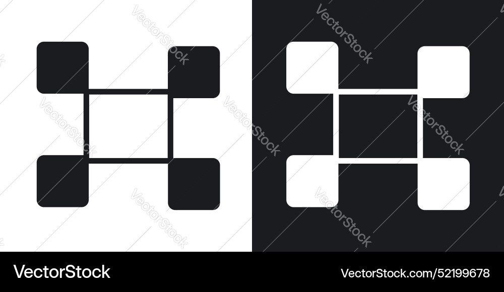 Command icon set in solid style Vector Image