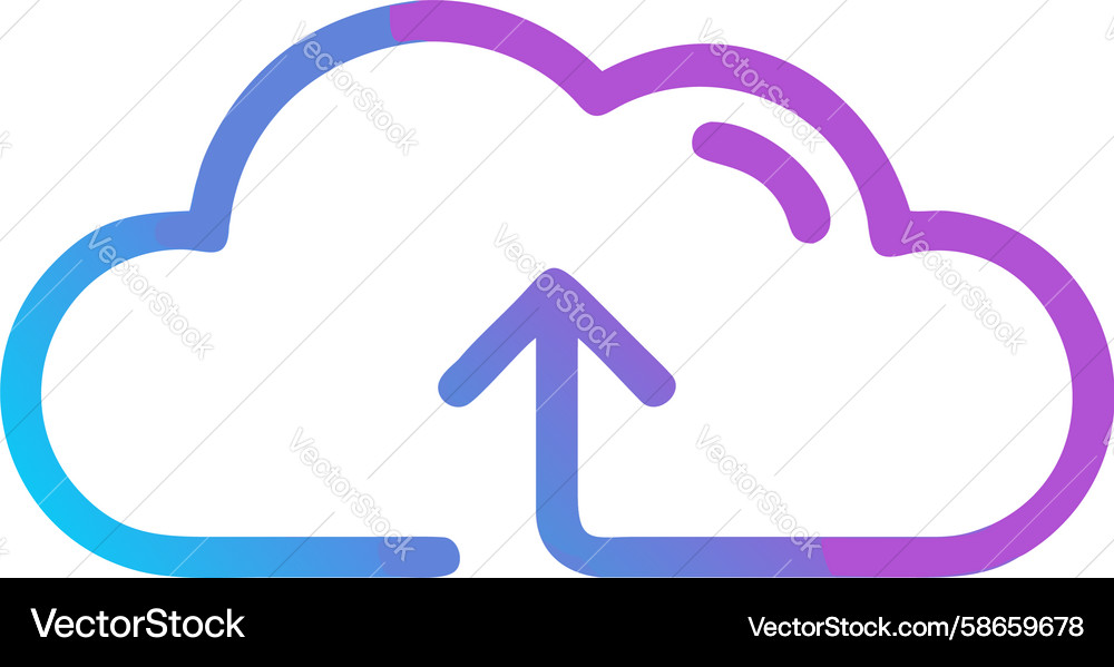 Gradient cloud upload online data storage icon Vector Image