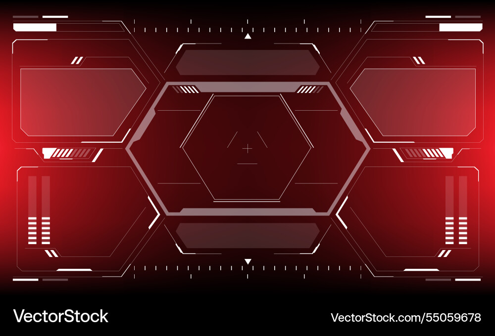 Hud sci-fi interface screen view white circular Hud sci-fi interface screen view white circular vector image