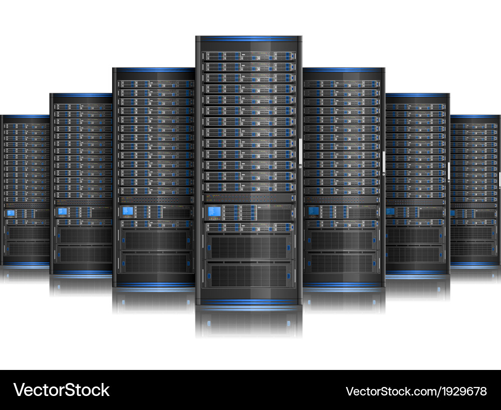 Multiple Servers Array vector image