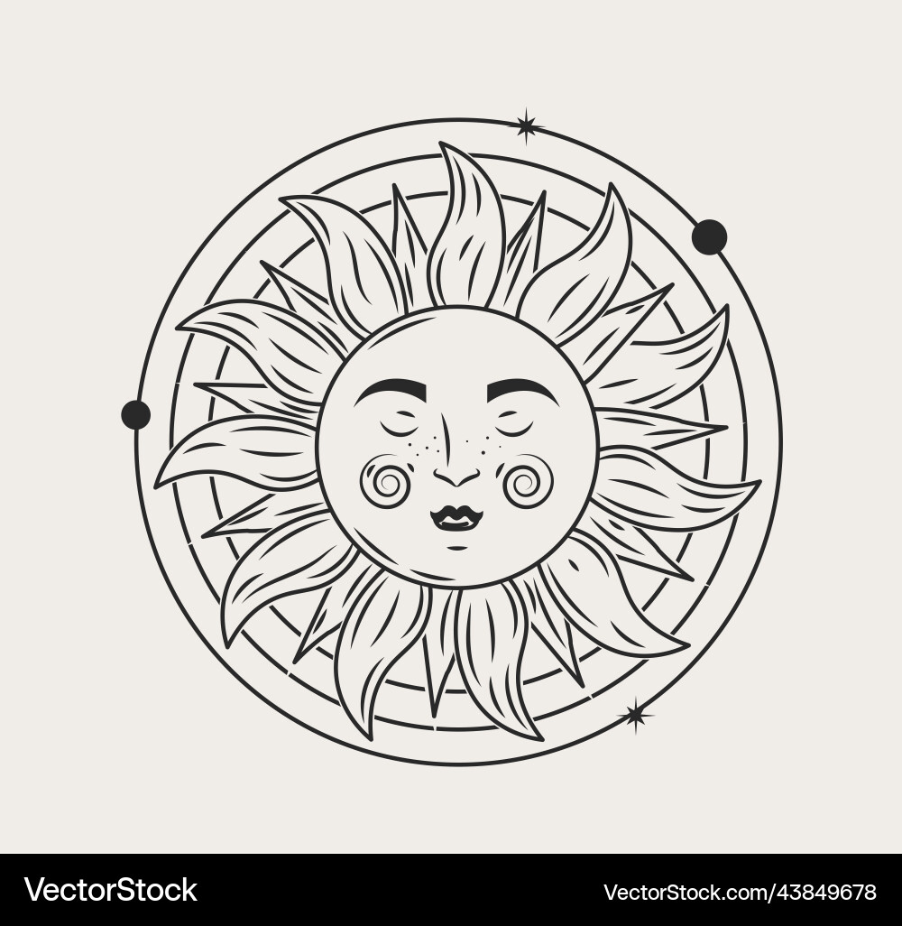 Mystical esoteric sun vector image