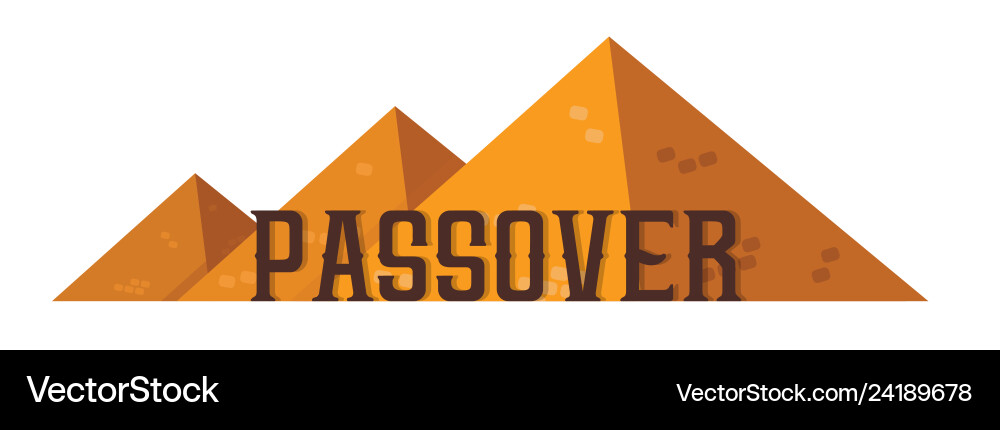 Passover text on the background of pyramids vector image