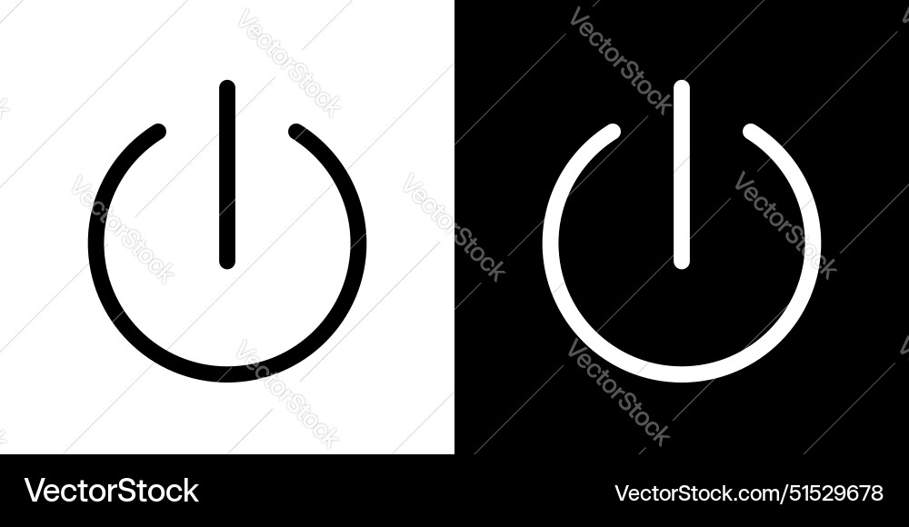 Power icon set turn off switch symbol computer Vector Image