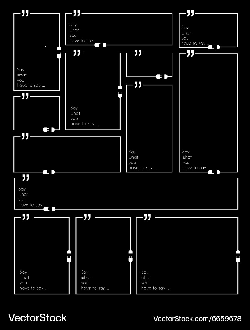 Quotation mark frame with flat style and space vector image