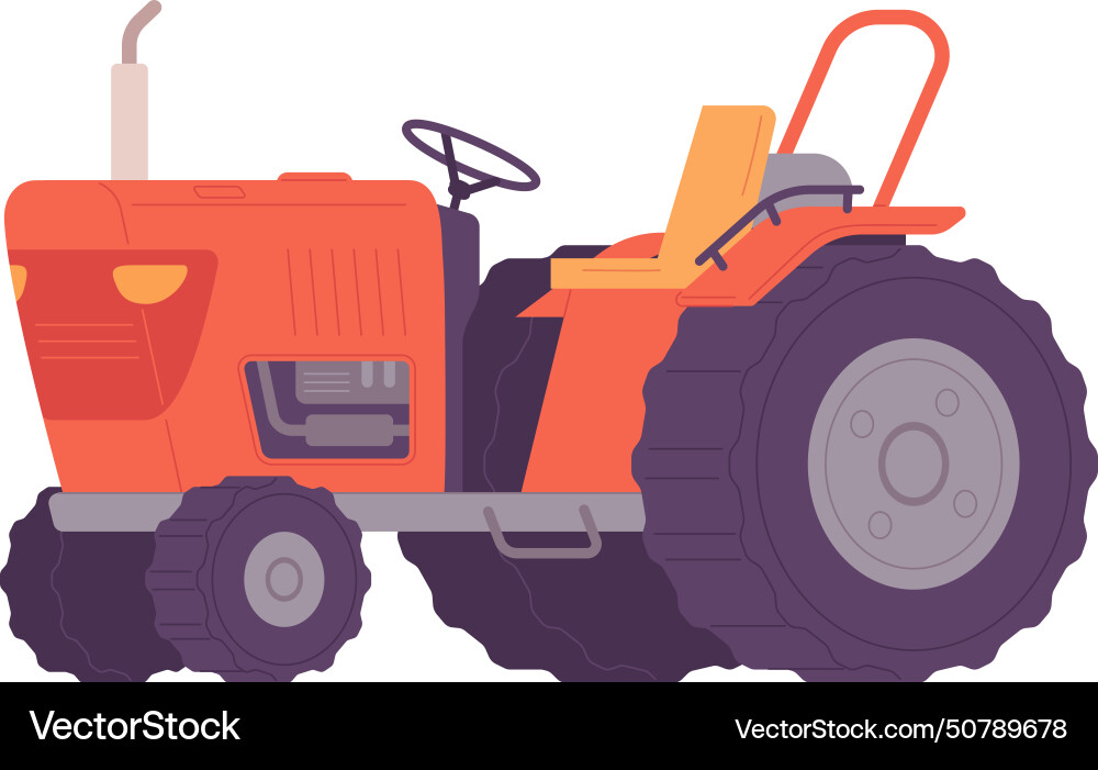 Tractor color icon farm machine agricultural Vector Image