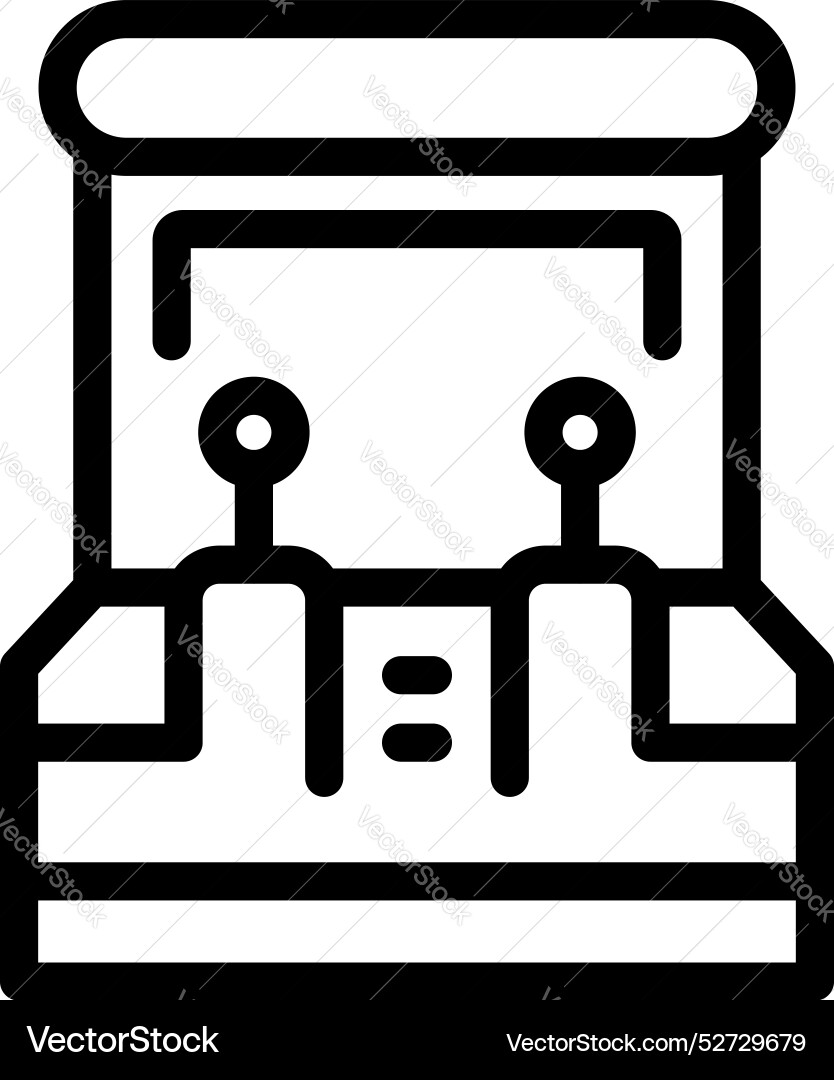 Arcade game machine with two joysticks for playing Arcade game machine with two joysticks for playing vector image