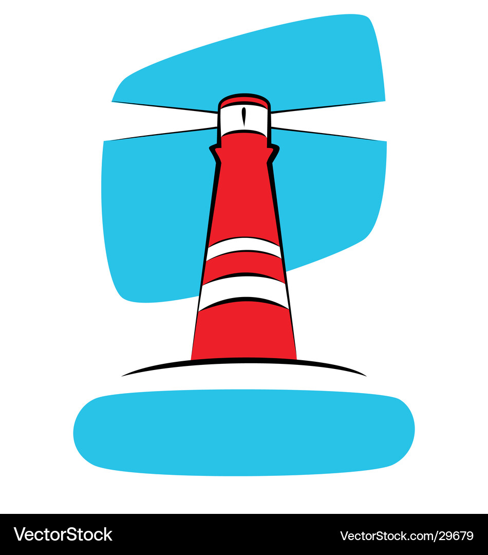 Blue Sky Lighthouse Vector Image