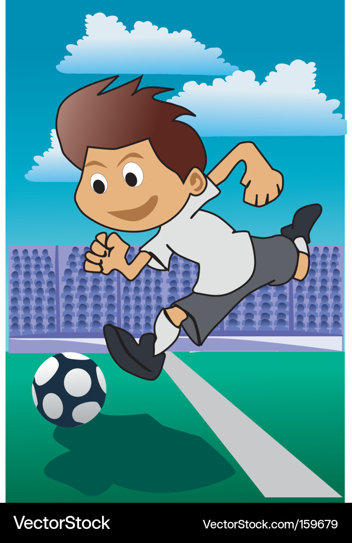 Cartoon Soccer Player Vector Image