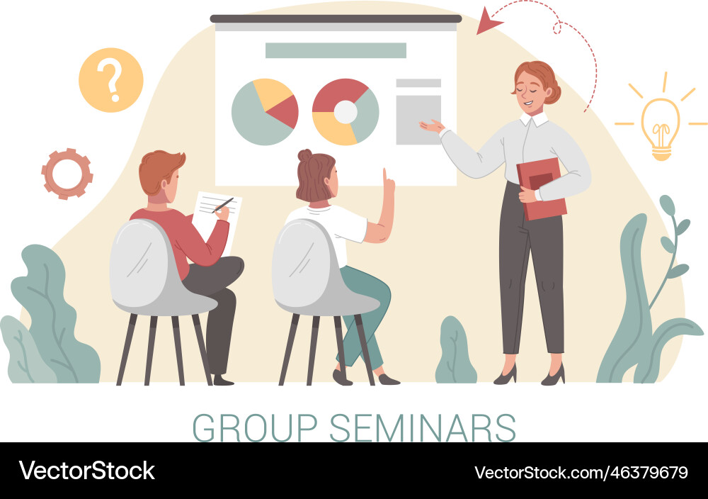 Coaching flat concept Royalty Free Vector Image