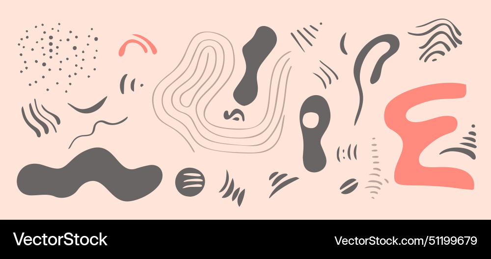 Collection of abstract emphasis shape texture vector image