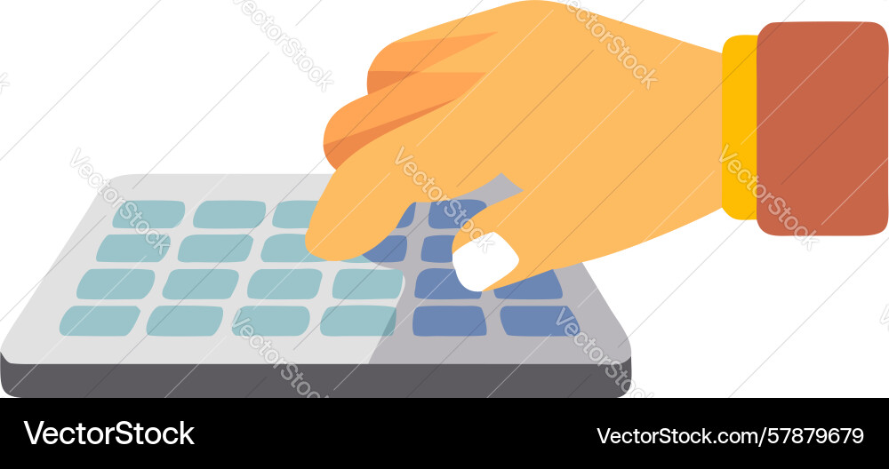 Hand using a calculator device design generative Vector Image