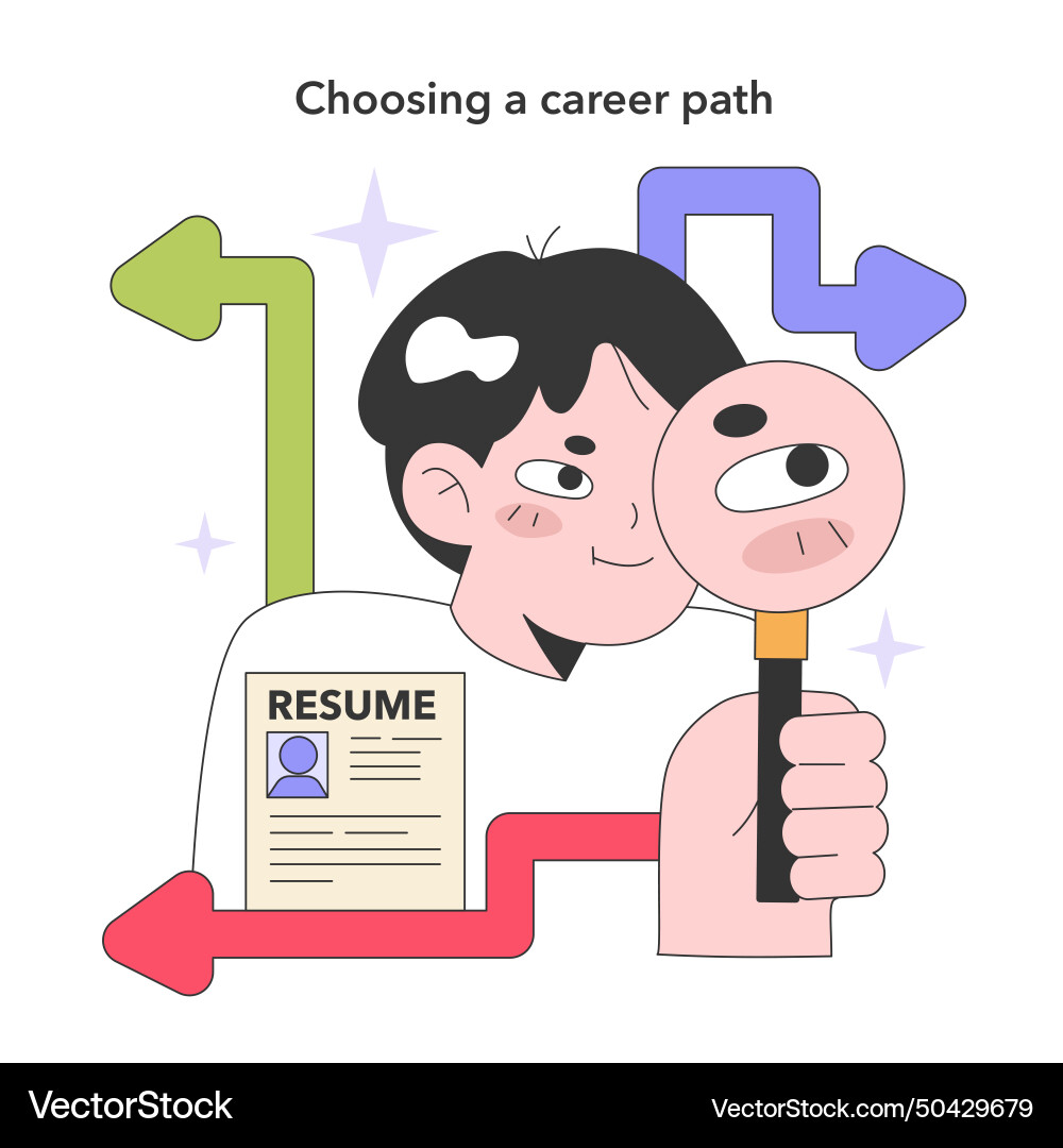Man choosing career path new opportunities life Man choosing career path new opportunities life vector image