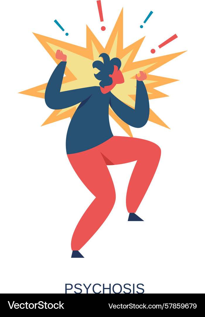 Man suffering psychosis exploding head Vector Image