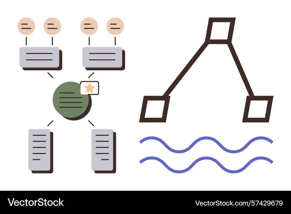 Process flowchart with interconnected nodes Process flowchart with interconnected nodes vector image