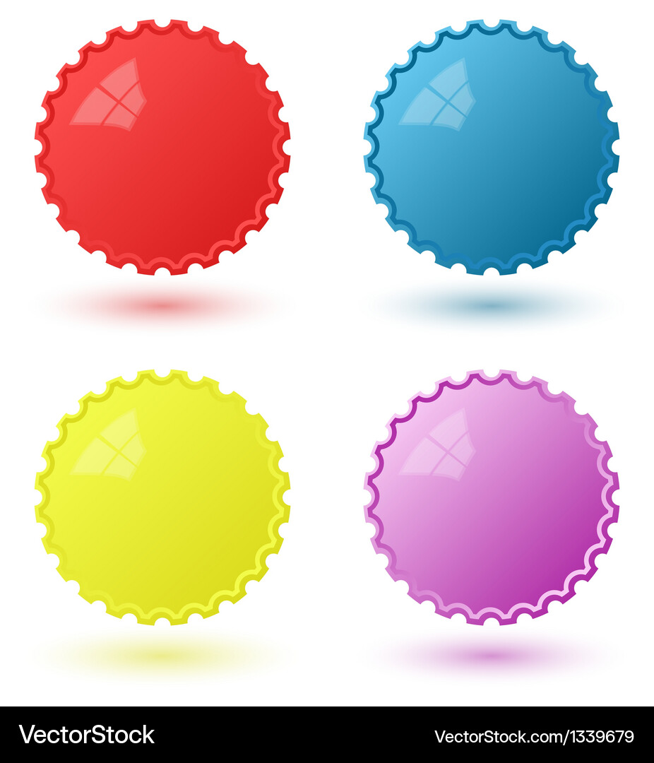 Set of circural icons pseudo 3d templates Vector Image