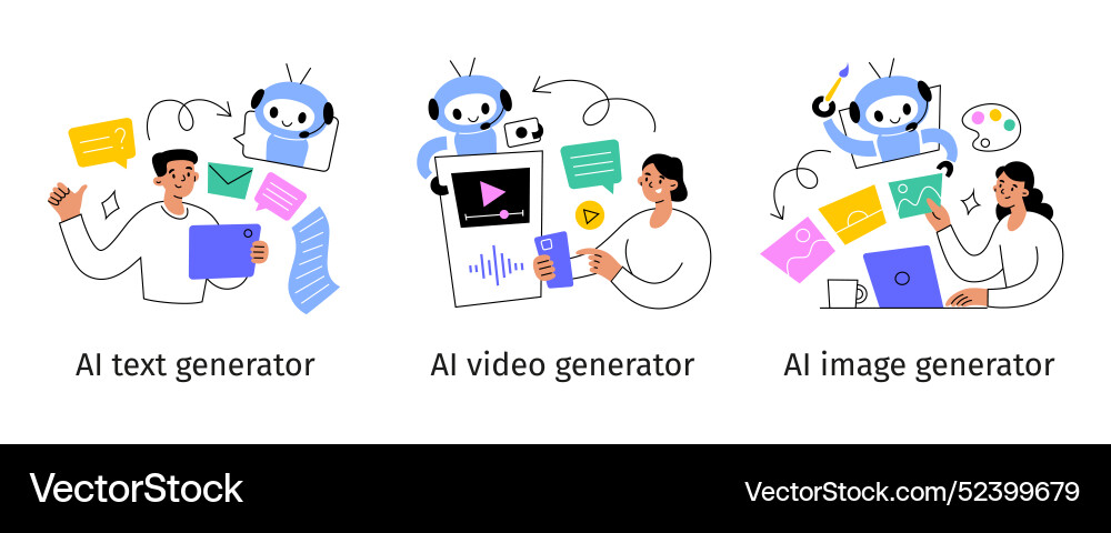 Set of with people using vector image