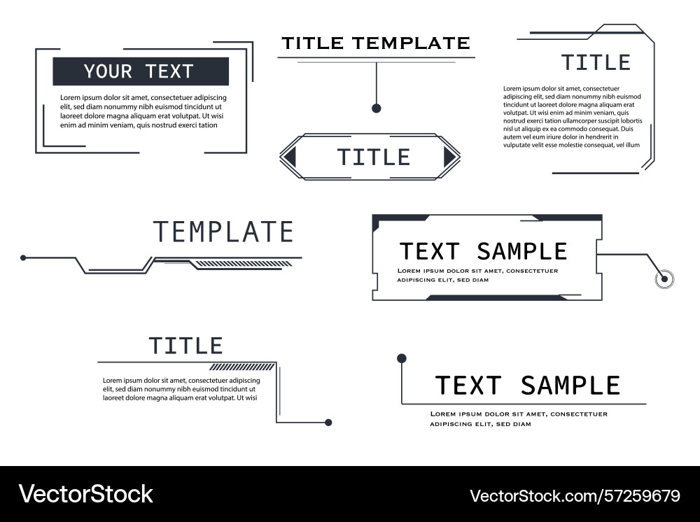 Ui template with callouts title boxes vector image