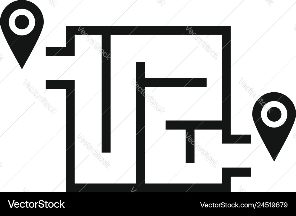 Way solution map icon simple style Way solution map icon simple style vector image