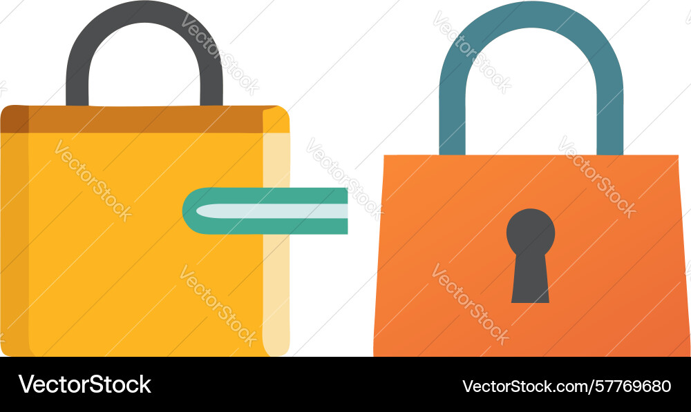 Access control padlock icons open and closed vector image