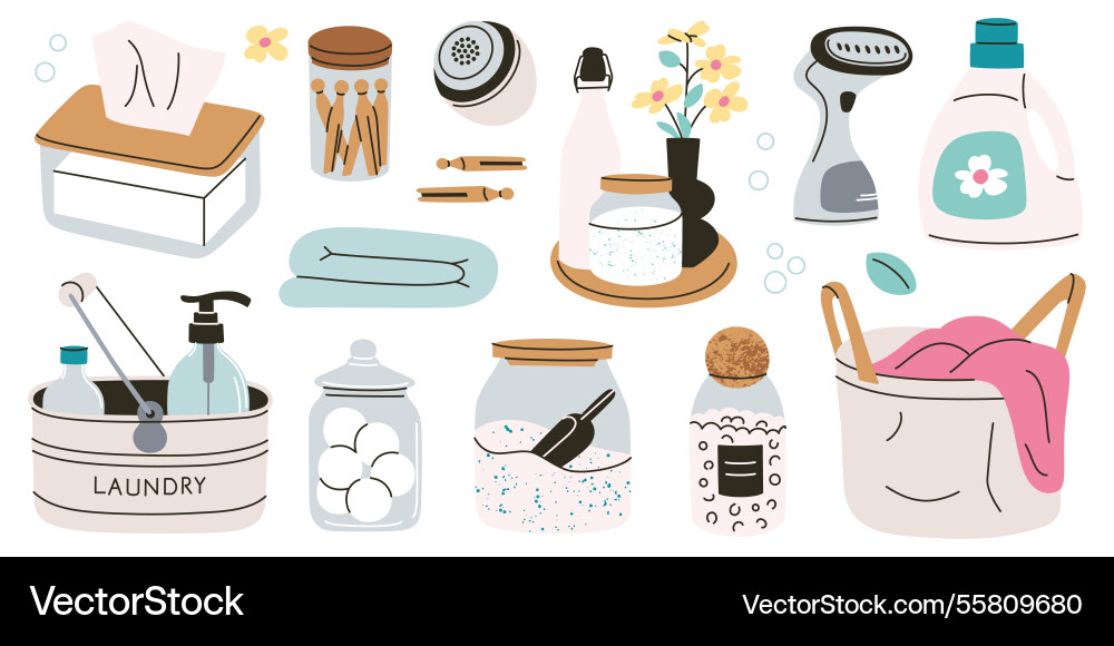 Aesthetic laundry Royalty Free Vector Image - VectorStock