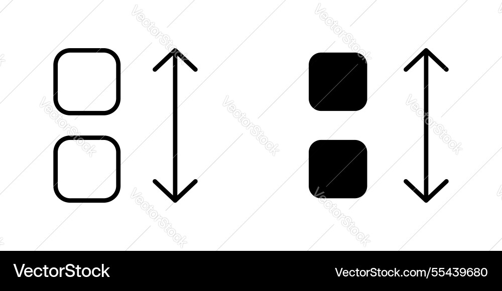 Apps sort icons stroke line and black solid Vector Image