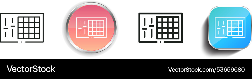 Dj controller icon thin linear regular and button Vector Image