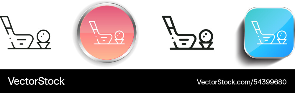 Golf icon thin linear regular and button style Golf icon thin linear regular and button style vector image