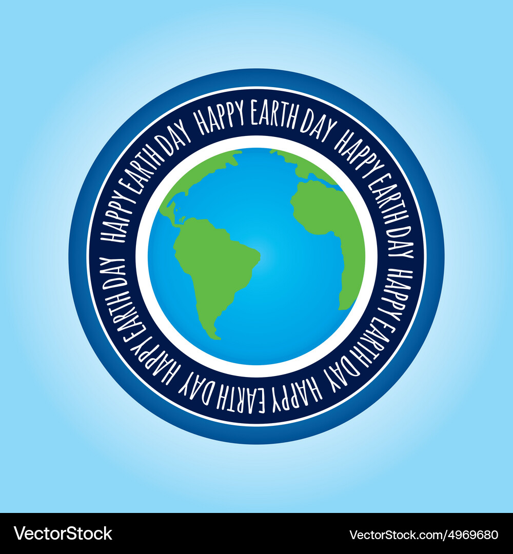 Isolated label with text and elements for earth Vector Image