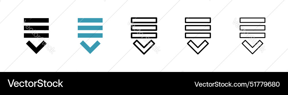 List dropdown line icon set Vector Image