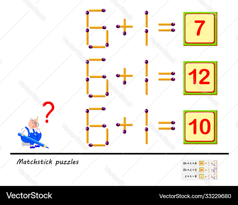 Logic puzzle game in each task you must move 1 Logic puzzle game in each task you must move 1 vector image