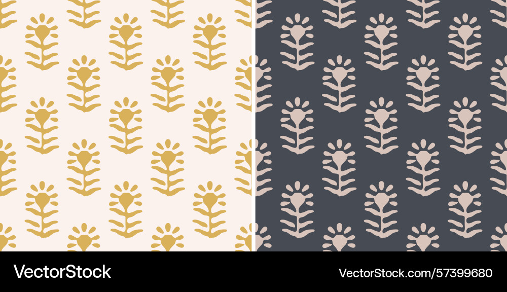 Pine trees traditional block print repeat Pine trees traditional block print repeat vector image