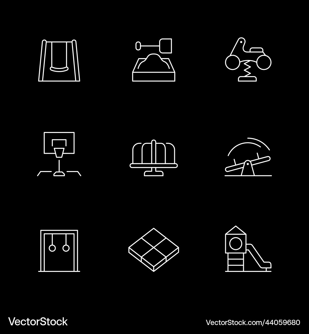 Set line icons of playground Vector Image