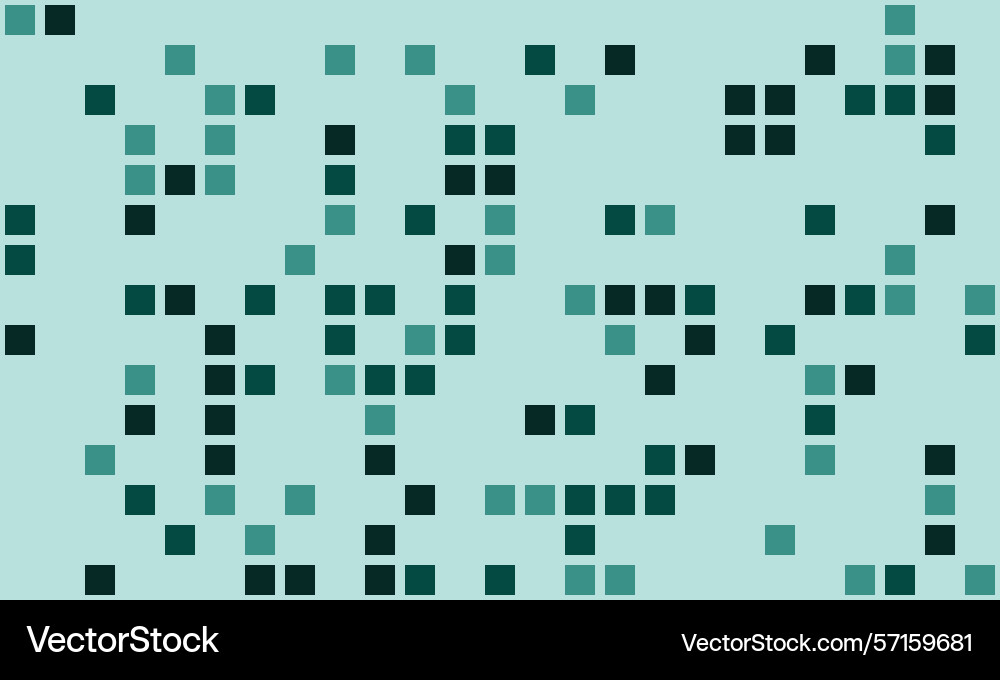 Abstract teal and dark square pixel pattern vector image