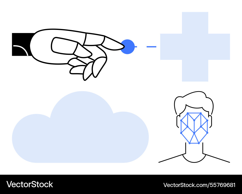 Artificial intelligence connecting cloud Artificial intelligence connecting cloud vector image