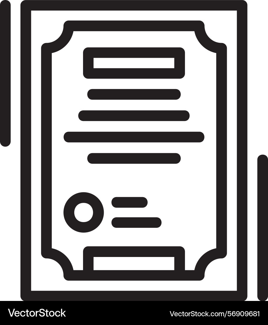 Certificate linear style icon design Vector Image