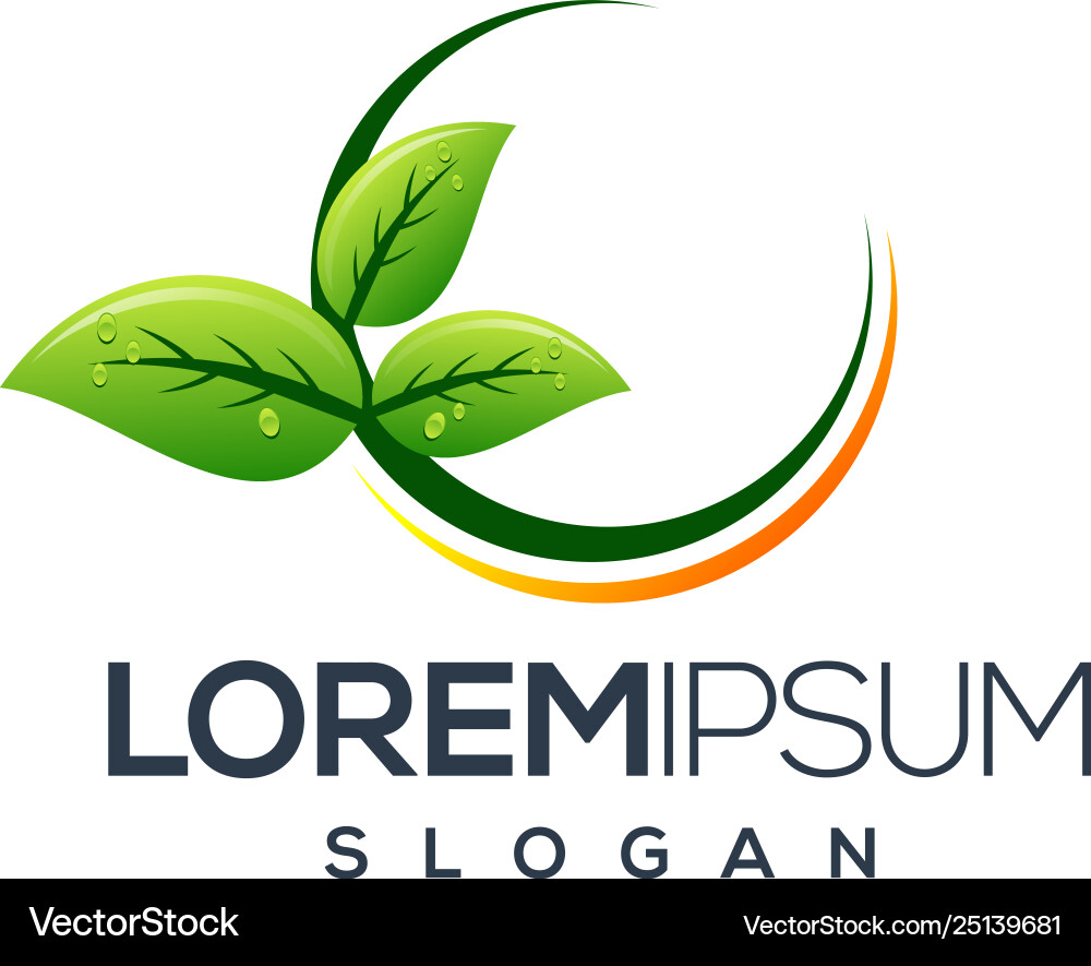 Circle leaf logo design Royalty Free Vector Image