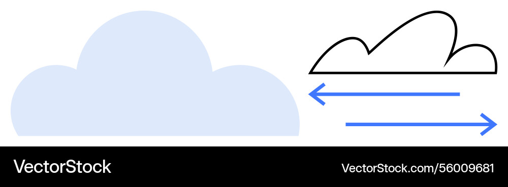 Cloud icon with airflow arrows representing data Cloud icon with airflow arrows representing data vector image