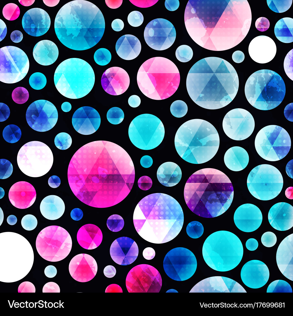 Colorful Circle Pattern - Grunge Effect Vector Image