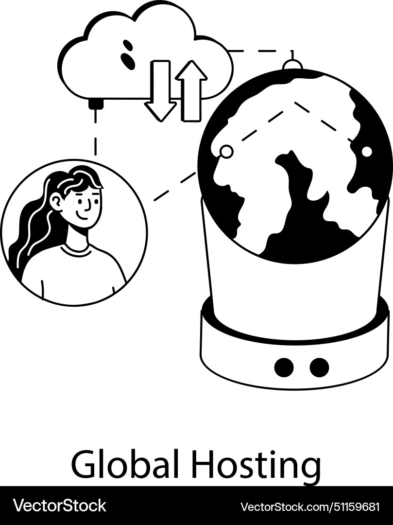 Global hosting Vector Image