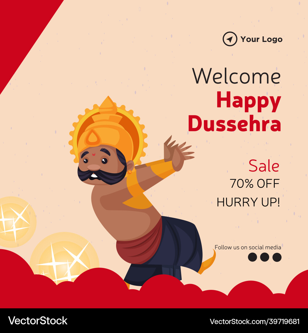 Happy dussehra banner design Happy dussehra banner design vector image