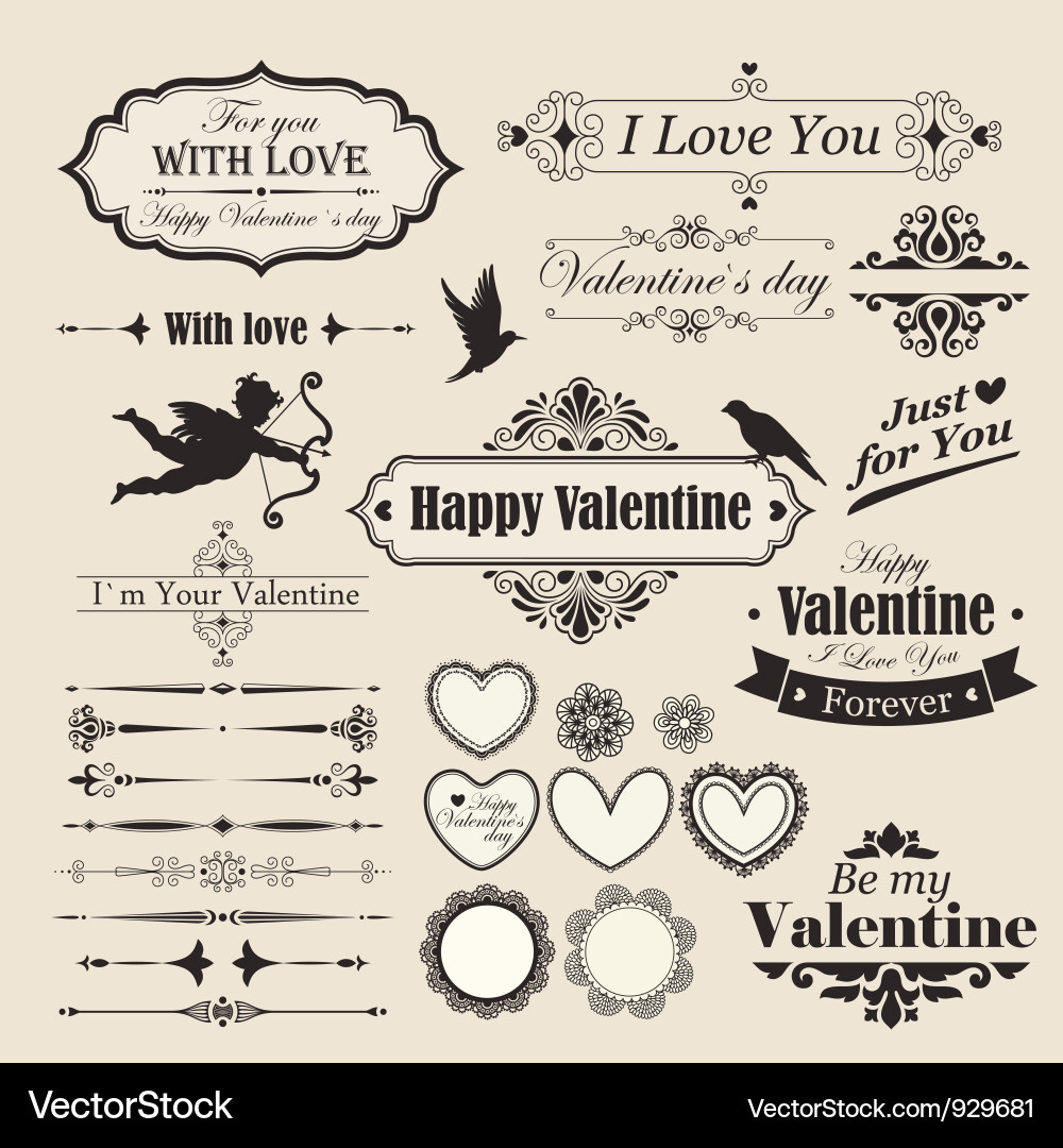 Valentine's Day Decorations vector image