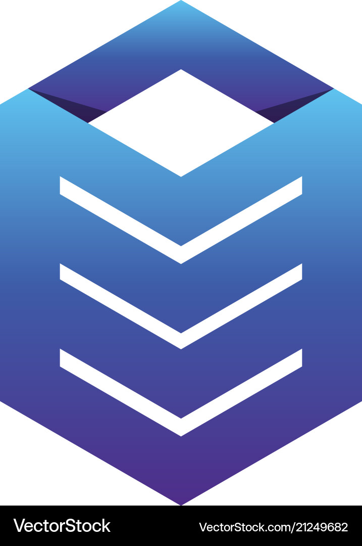 Abstract Cube Stack Symbol vector image